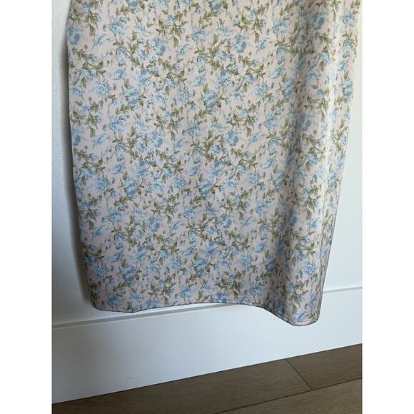 Show Me Your Mumu Women’s Satin-like Mini Dress Pink & Blue Floral Print Size M - Picture 6 of 6